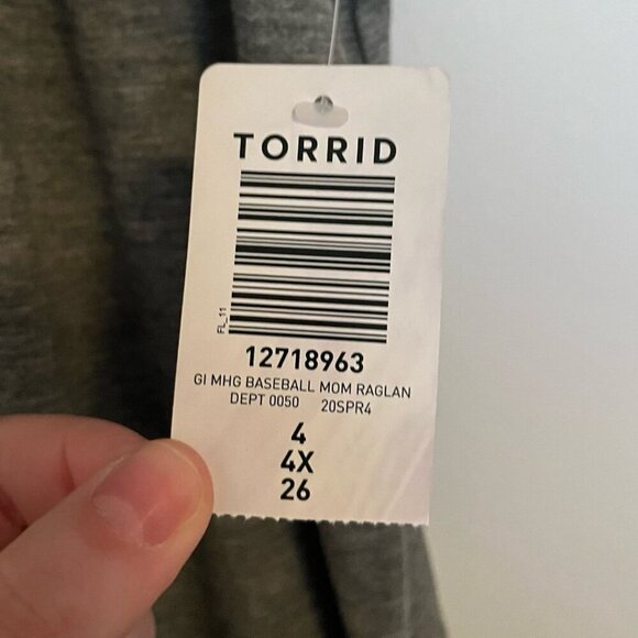 Torrid Size 4 Baseball Mom Raglan Tee NWT - Picture 6 of 7
